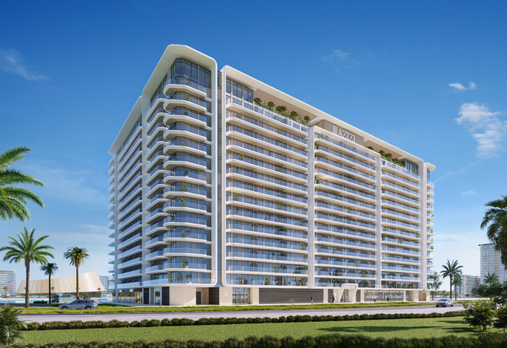 Dubai Azizi Venice_Facade Road Day View