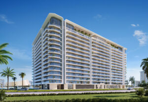 Dubai Azizi Venice_Facade Road Day View